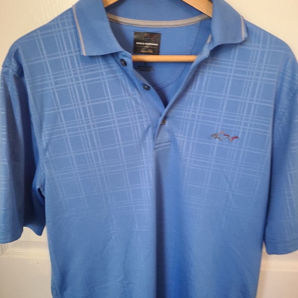 (585) Greg Norman Men's Golf Polo Shirt,  Size: Small, Color: Blue